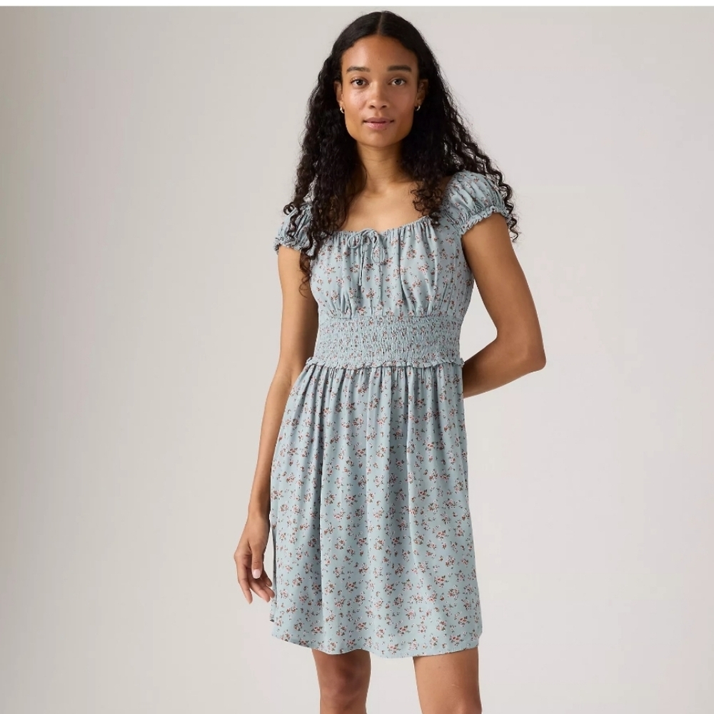 NWOT Levi's Women's Yara Crepe Dress in Blue Alona Floral, Small